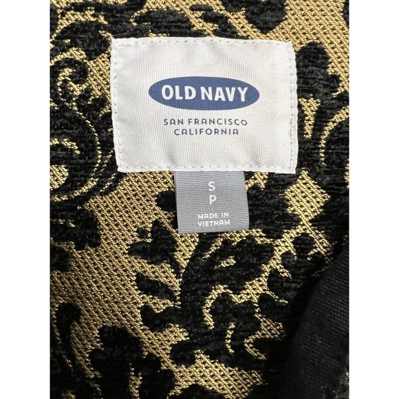 Women Brocade Jacket‎ Sz S Black Gold Open Front Formal Party Elegant Jacquard - Picture 7 of 7